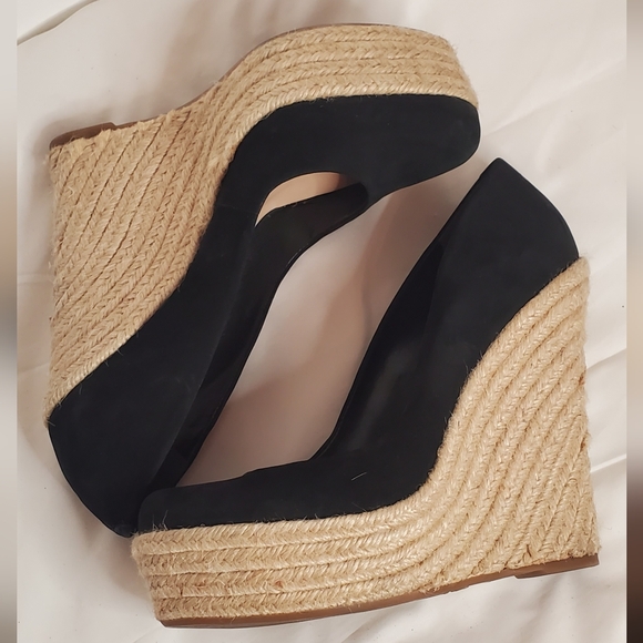 SCHUTZ - size 10- suede black braided spadrilke wedge heel- "Like new" - Picture 9 of 10